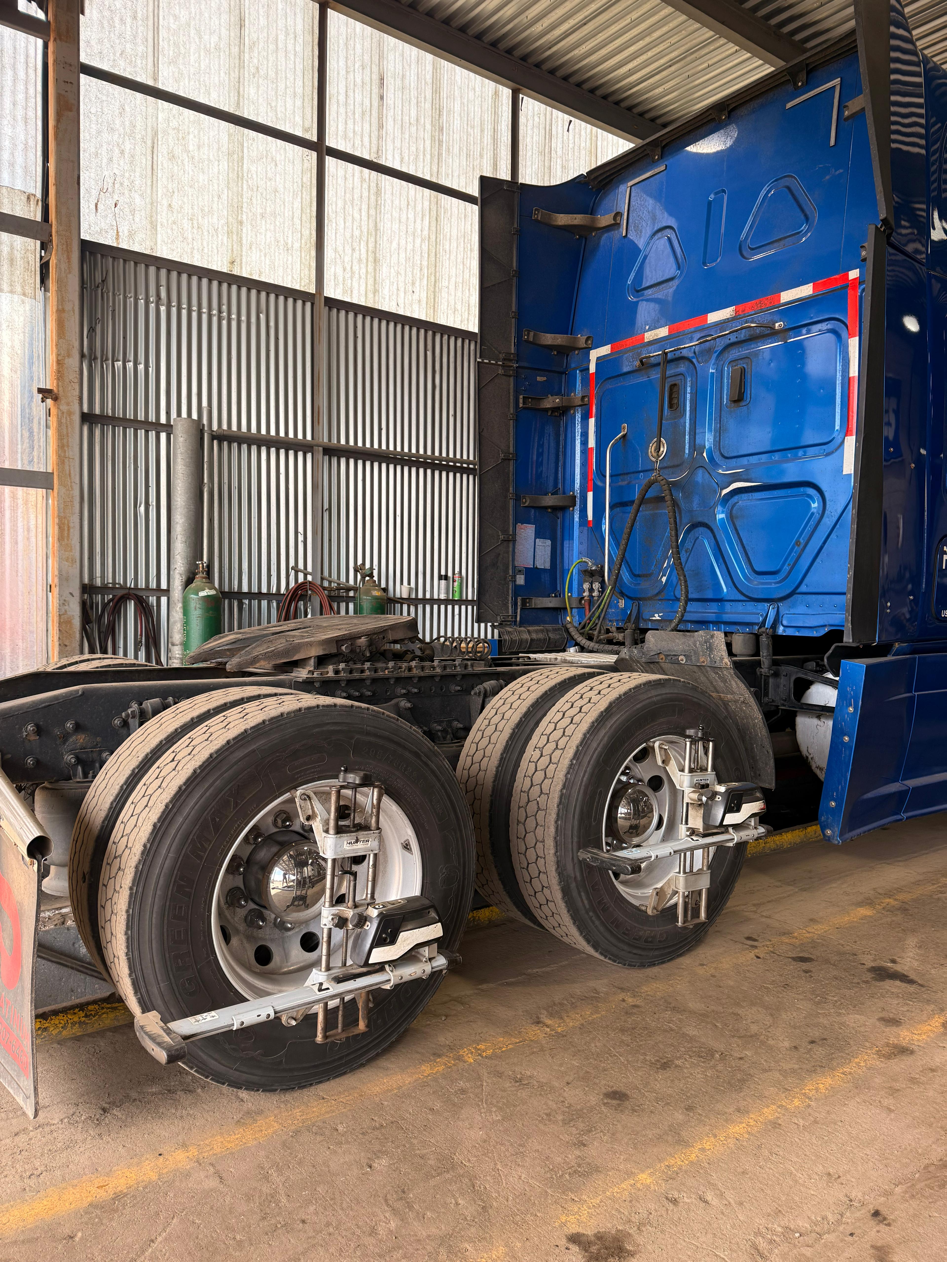 Commercial truck in the Somet Truck Center service bay